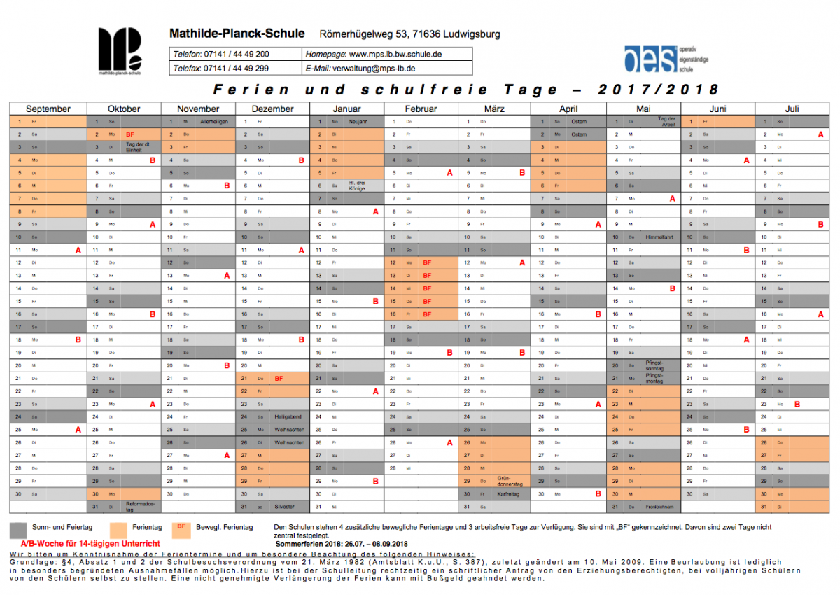Ferienplan
