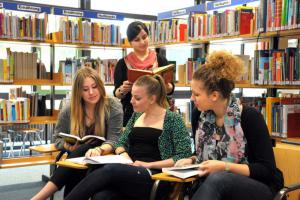 Schüler in Fachbibliothek